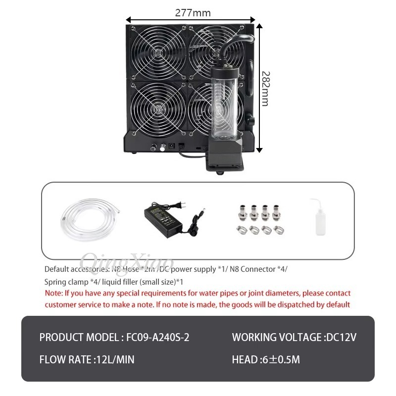 4 Fan Radiator Pump And Water  - External Radiator Water Cooling Kit review and price